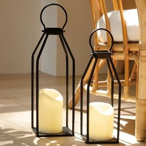 Last Chance to buy, no offers Set of 2 Black Metal Lantern